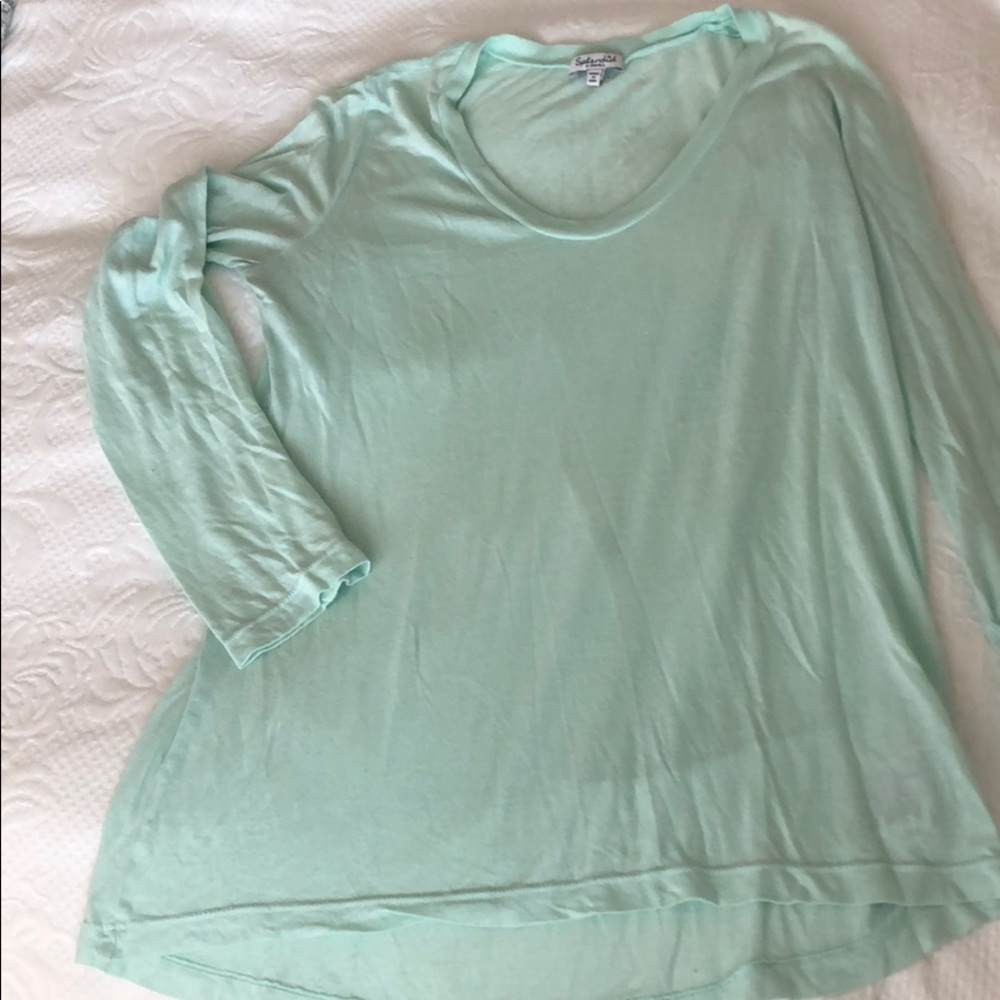 Supima cotton Splendid long sleeve tshirt in aqua